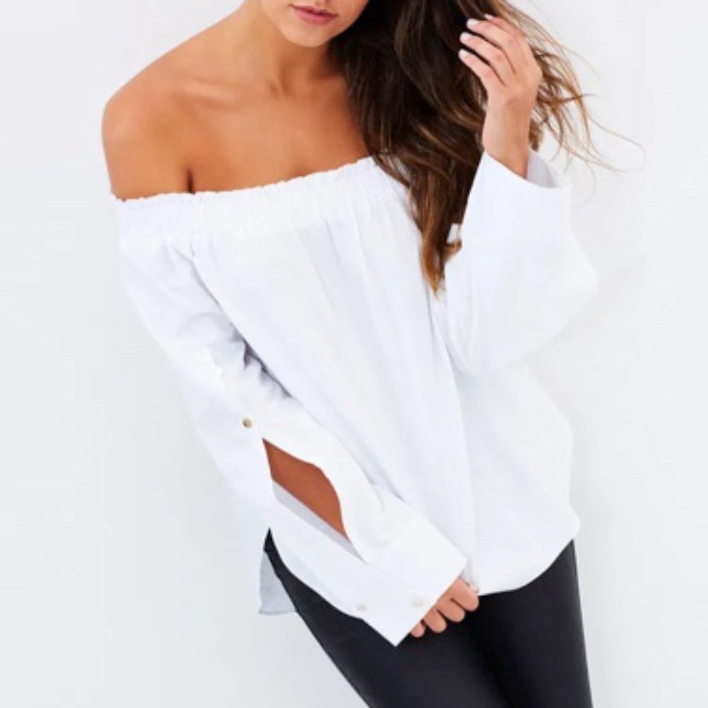 Revolve Airlie Rachel Off Shoulder Top in White